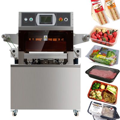 качество  semi automatic food modified atmosphere vacuum tray sealer map vacuum tray sealing machine with gas filling завод